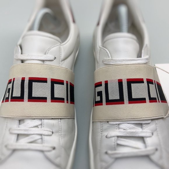 GUCCI Ace Stripe low top sneaker white leather 8 G 8.5 US 42 EUR 523469 - Picture 3 of 14